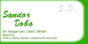 sandor dobo business card